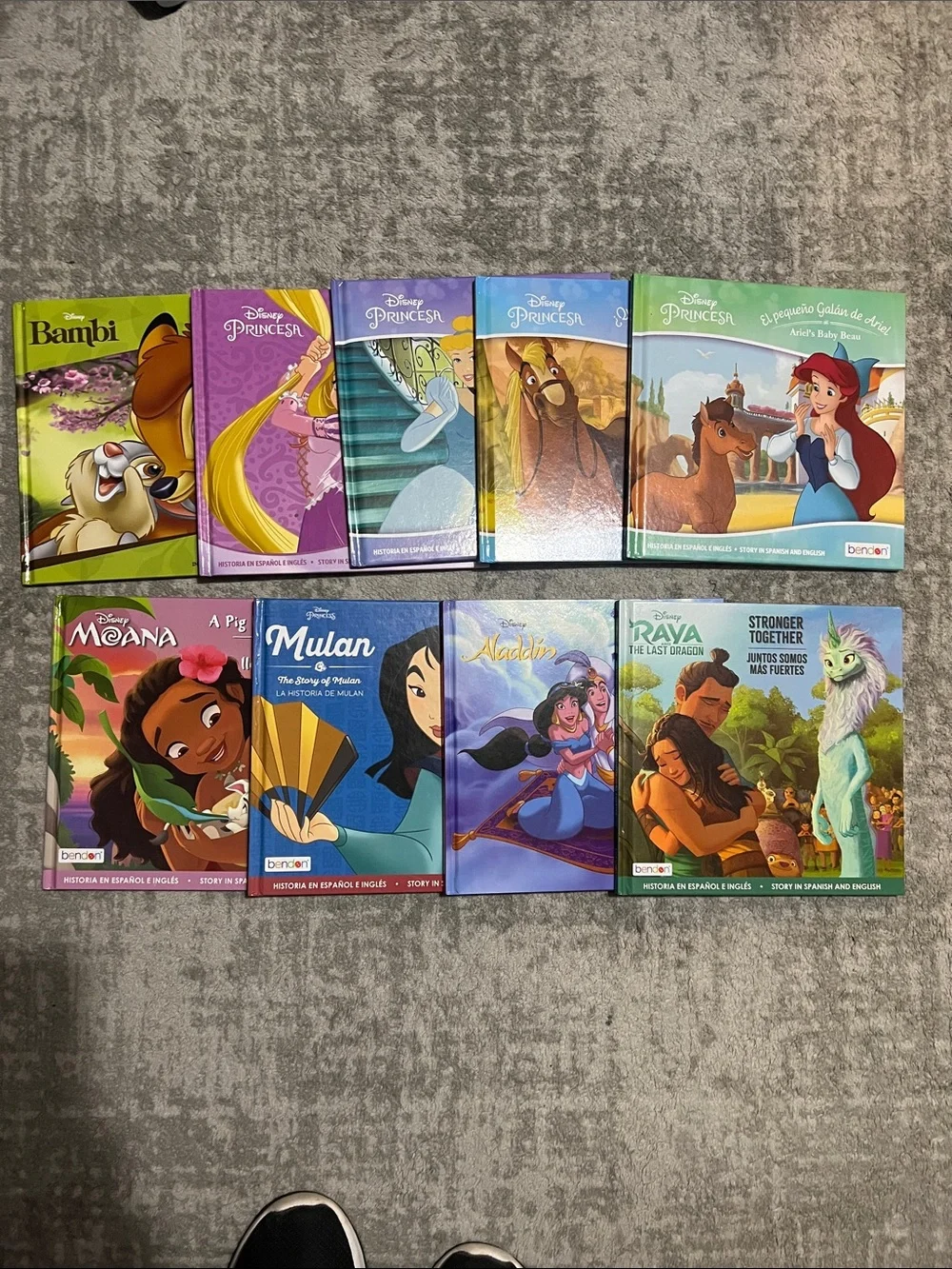 Bundle of 9 bendon hardcover Disney princess books.